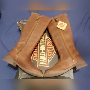 Harley Davidson Knee High Full Grain Leather Keyser Boots, New In Box!! Wms 5